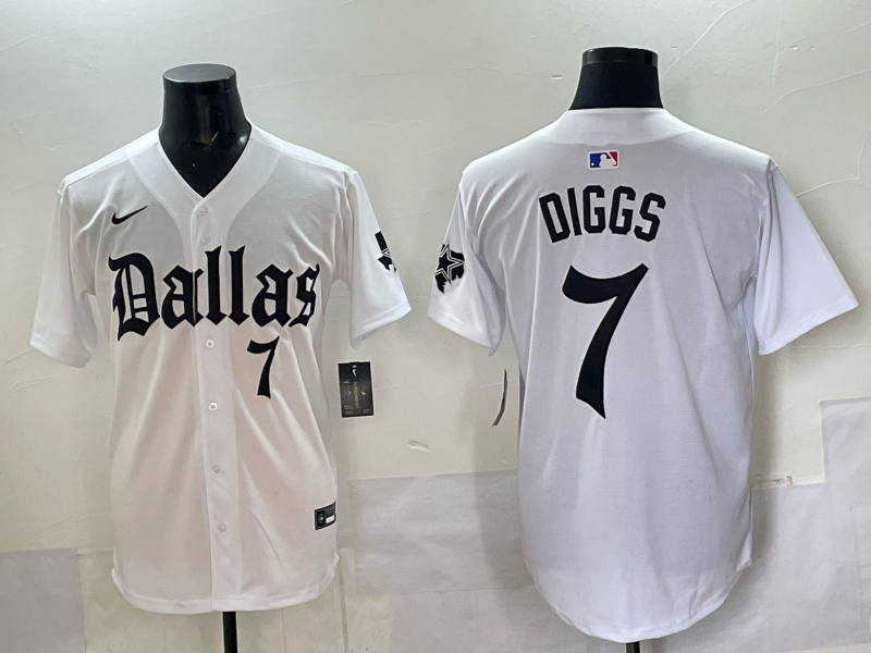 Men Dallas Cowboys #7 Diggs white Nike 2025 NFL Jersey 02